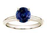 Tommaso Design™ 7mm Round Genuine Sapphire Classic Solitaire Engagement Ring