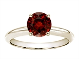 Tommaso Design™ 7mm Round Genuine Garnet Solitaire Engagement Ring