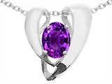 Tommaso Design™ Oval 9x7mm Genuine Amethyst Pendant Enhancer with large opening for Omega Chain