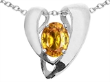 Tommaso Design™ Oval 9x7mm Genuine Citrine Pendant Enhancer with large opening for Omega Chain