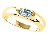 Tommaso Design™ Genuine Aquamarine Ring