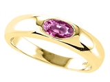 Tommaso Design™ Oval 6x4mm Genuine Pink Tourmaline Ring