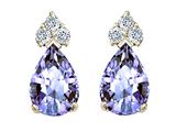 Tommaso Design™ Pear Shape 7x5mm Genuine Tanzanite Earrings