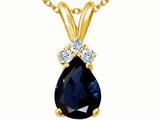 Tommaso Design™ Genuine Sapphire and Diamond Pendant