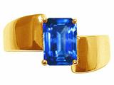 Tommaso Design™ Octagon Cut Created Sapphire 8x6mm Solitaire Ring
