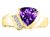 Tommaso Design™ Genuine Amethyst and Diamond Ring