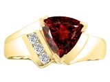 Tommaso Design™ Trillion 7mm Genuine Garnet and Diamond Ring
