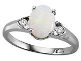 Tommaso Design™ Genuine Opal and Diamond Ring