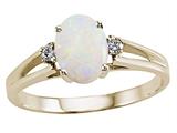 Tommaso Design™ Genuine Opal and Diamond Ring