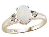 Tommaso Design™ Genuine Opal and Diamond Ring