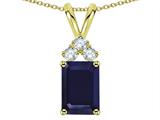 Tommaso Design™ Genuine Sapphire and Diamond Pendant