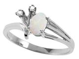 Tommaso Design™ Genuine Opal and Diamond Ring