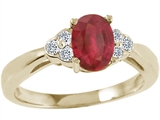 Tommaso Design™ Genuine Ruby and Diamond Ring