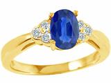 Tommaso Design™ Genuine Sapphire and Diamond Ring