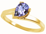 Tommaso Design™ Pear Shape 7x5mm Genuine Tanzanite Ring