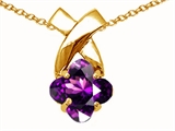 Tommaso Design™ Clover Cut 7mm Genuine Amethyst Pendant