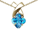 Tommaso Design™ Clover Cut 7mm Genuine Blue Topaz Pendant