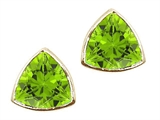 Tommaso Design™ Trillion Cut 6mm Genuine Peridot Earrings