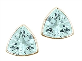 Tommaso Design™ Trillion Cut 6mm Genuine Aquamarine Earrings
