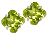 Tommaso Design™ Clover Cut 7mm Genuine Peridot Earrings