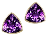 Tommaso Design™ Genuine Trillion Amethyst Earring Studs