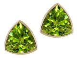 Tommaso Design™ Trillion Cut 6 mm Genuine Peridot Earring Studs