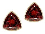 Tommaso Design™ Genuine Trillion Garnet Earring Studs