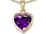 Tommaso Design™ Heart Shape 7mm Genuine Amethyst Pendant