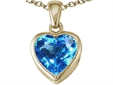 Tommaso Design™ Heart Shape 7mm Genuine Blue Topaz Pendant
