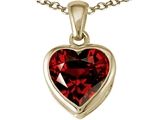 Tommaso Design™ Heart Shape 7mm Genuine Garnet Pendant