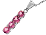 Tommaso Design™ Round 5mm Genuine Pink Tourmaline Pendant