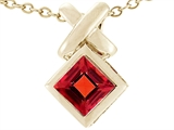 Tommaso Design™ Square Genuine Garnet Pendant