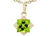 Tommaso Design™ 6mm Square Genuine Peridot Pendant