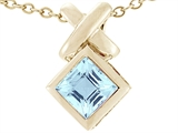 Tommaso Design™ Genuine Square Aquamarine Pendant