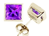 Tommaso Design™ Genuine Square Amethyst Earrings