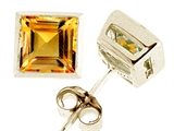 Tommaso Design™ Square 5mm Genuine Citrine Earrings