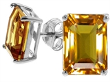 Tommaso Design™ Emerald Cut 8x6mm Genuine Citrine Earrings