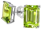 Tommaso Design™ Genuine Emerald Cut Peridot Earrings