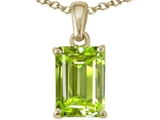 Tommaso Design™ Emerald Cut 8x6mm Genuine Peridot Pendant