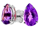 Tommaso Design™ Pear Shape Genuine Amethyst Earrings