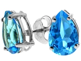 Tommaso Design™ Pear Shape Genuine Blue Topaz Earrings
