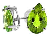 Tommaso Design™ Pear Shape 8x6mm Genuine Peridot Earrings