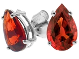 Tommaso Design™ Genuine Pear Shape Garnet Earrings