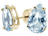 Tommaso Design™ Genuine Aquamarine 8x5mm Pear Shape Earrings