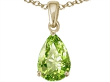Tommaso Design™ Genuine 9x6mm Pear Shape Peridot Pendant