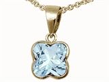 Tommaso Design™ Genuine Clover Aquamarine Pendant