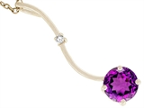 Tommaso Design™ Genuine Round Amethyst Pendant