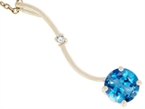 Tommaso Design™ Genuine Round Blue Topaz Pendant
