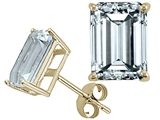 Tommaso Design™ 7x5 Emerald Cut Genuine Aquamarine Earrings