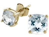 Tommaso Design™ Square 5mm Genuine Aquamarine Earrings